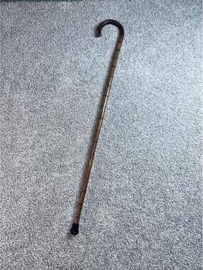 Classic Wooden Walking Cane with Curved Handle